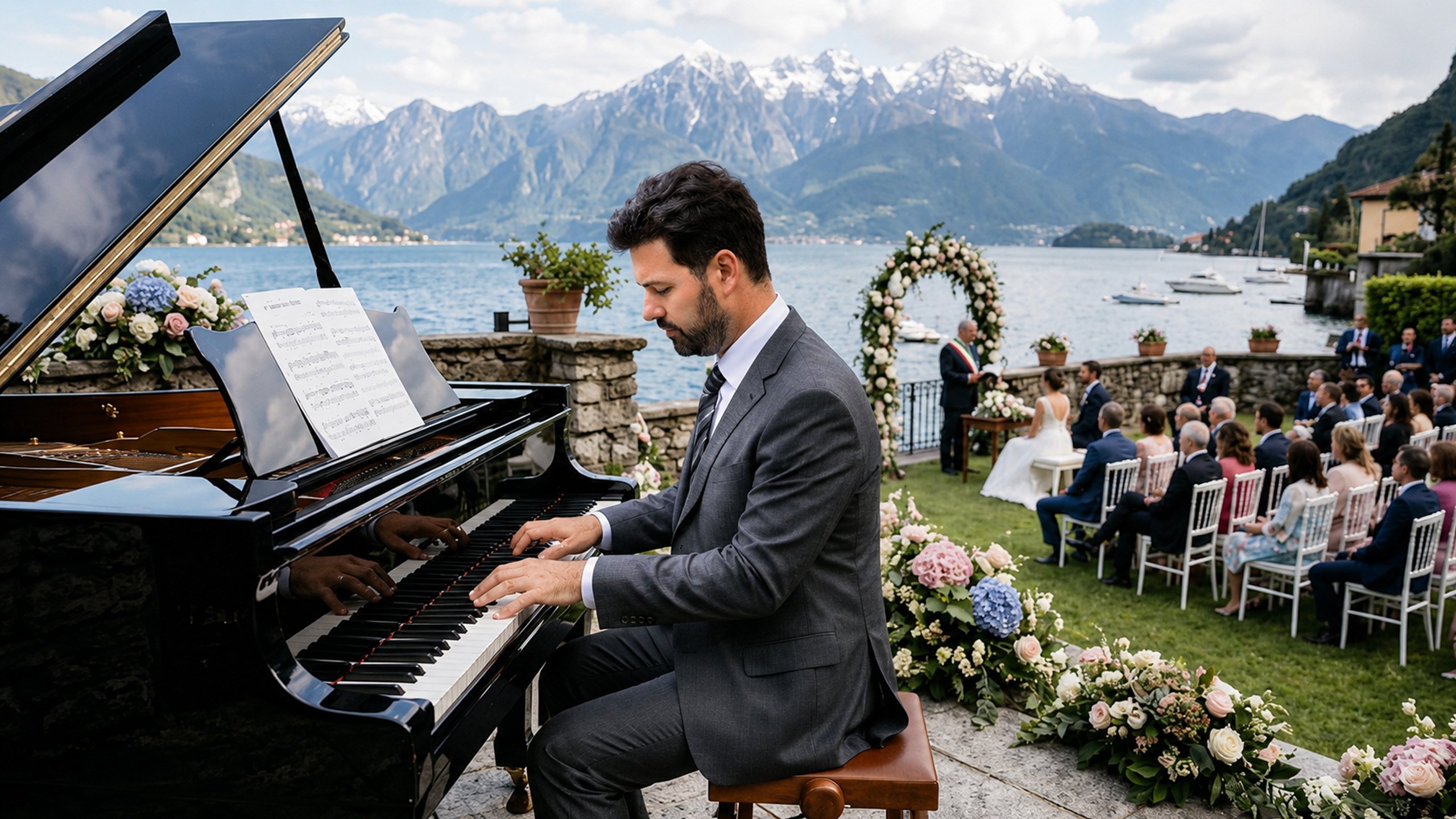 Couple celebrating at an elegant wedding